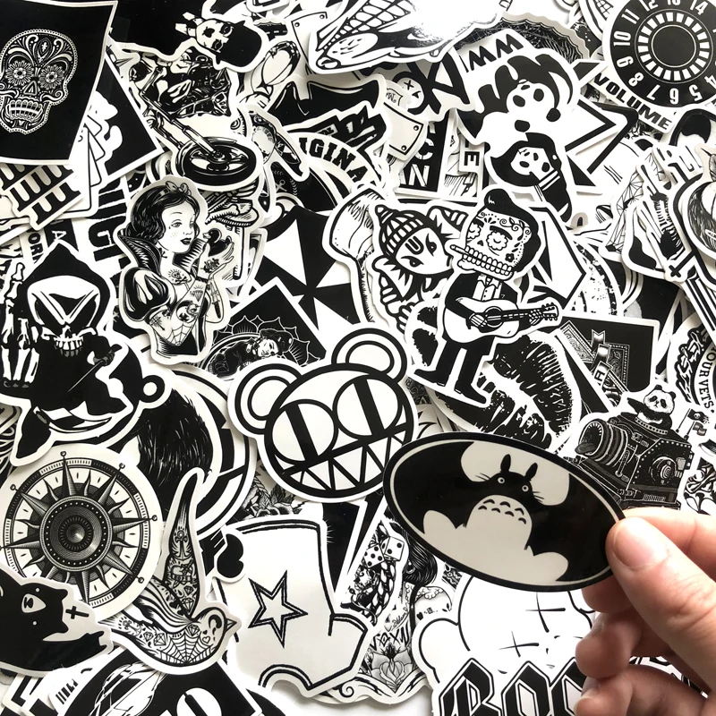 300 шт черно-белая наклейка doodle панк JDM крутая Татуировка красота наклейка ноутбук чемодан для скейтборда велосипед игрушка Стайлинг наклейки