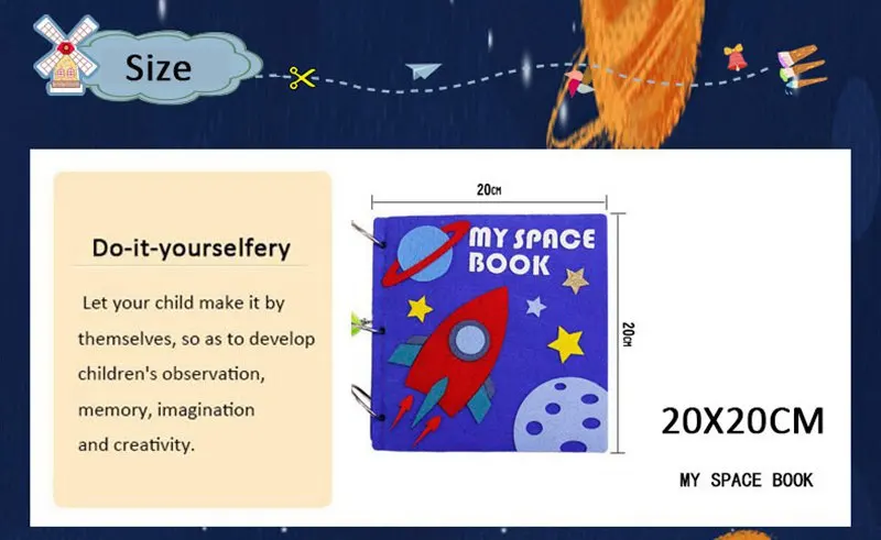 5 стилей Тихая книга Монтессори раннее образование мама ручная работа моя первая книга Войлок книга с картинками для детей Войлок diy упаковка