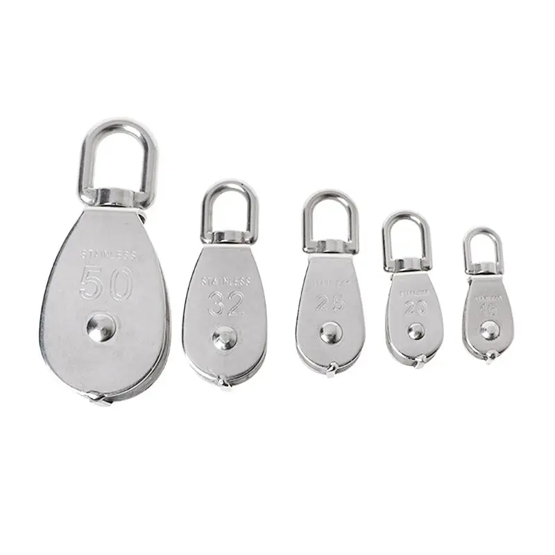 

1 Pc 304 Stainless Steel Pulley Blocks Rope Runner Kayak Boat Accessories Canoe Anchor Trolley Kit