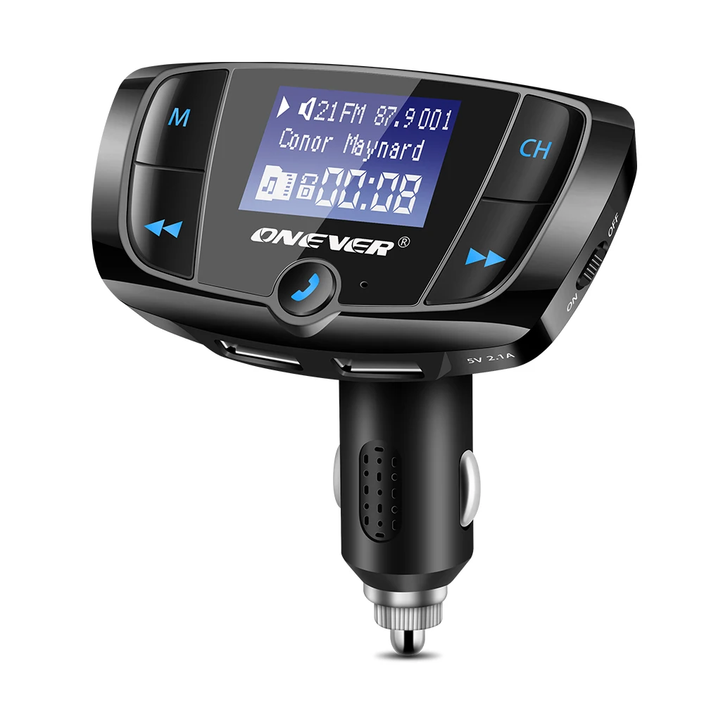 Вращающийся Беспроводной Bluetooth FM передатчик Автомобильный MP3 плеер с 3.4A двойной