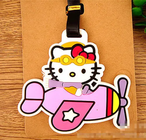Новый милый Hello kitty тег силиконовый идентификатор метки держатель Чехол yey C61WB|case