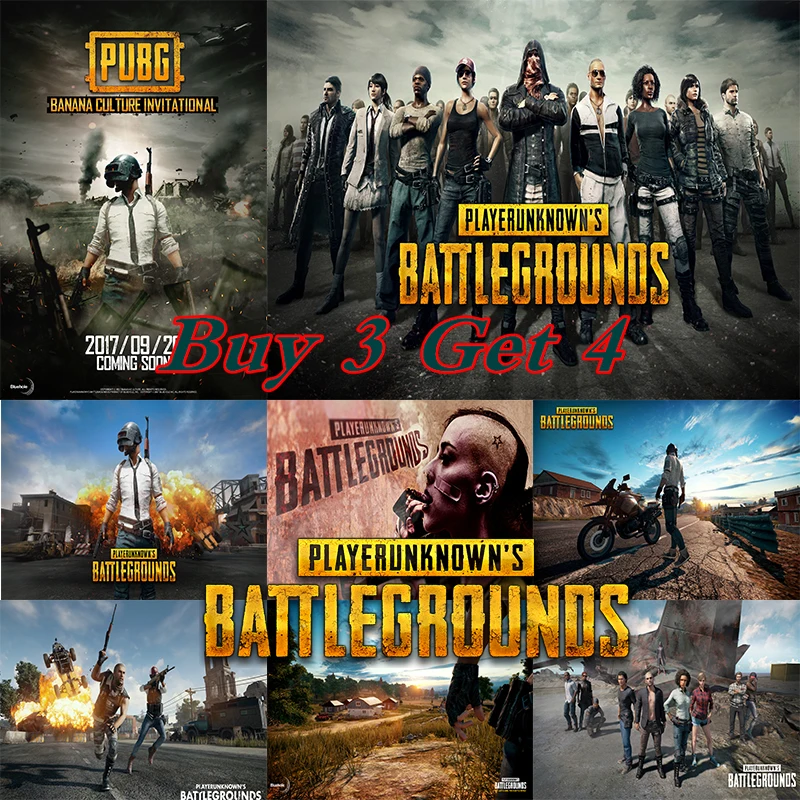 Горячие игры PLAYERUNKNOWNS BATTLEGROUNDS печать высокой четкости белый картон плакат