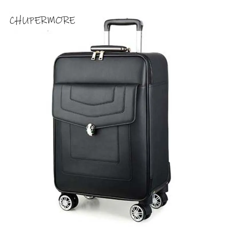 Модный бренд Chupermore чемодан из искусственной кожи Спиннер для багажа женский