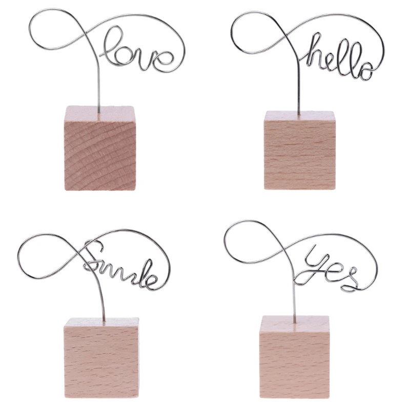 Металлические деревянные зажимы для записей фотографий настольные канцелярские