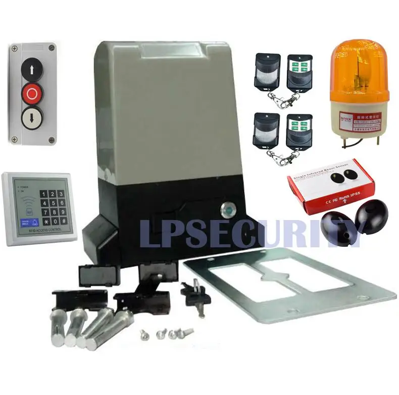 kit7 LPSECURITY автоматические раздвижные ворота открывалка двигатель для ворот до 800 кг(фотоэлементы, кнопки, лампы, клавиатуры, GSM ворот опционально - Цвет: kit7
