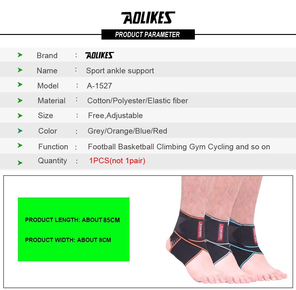 AOLIKES 1 шт. поддержка лодыжки Спорт анти-скольжение лодыжки Brace протектор регулируемое эластичное Защитное приспособление