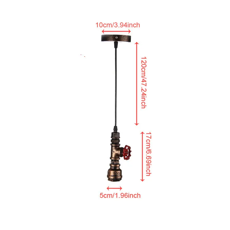 Vintage E27 Loft Industrial iron rust Water pipe retro chandelier lamps LED for living room bedroom bar Restaurant Free Shipping | Лампы и