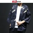 Рубашка-кимоно LAPPSTER Мужская тонкая, уличная одежда в китайском стиле, модный дизайнерский кардиган, лето 2021