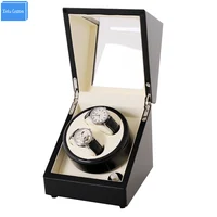 Black Wood White 2 Grids Automatic Watch Winder Box Display&Storage Jewelry Watches Rotate Box Motor uhr beweger  orologi in mov