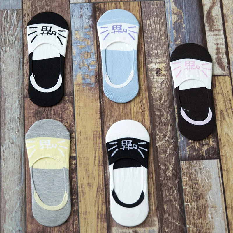 10 Пар/лот Связаться с Г-Жа милый кот носки силиконовые мелкой рот