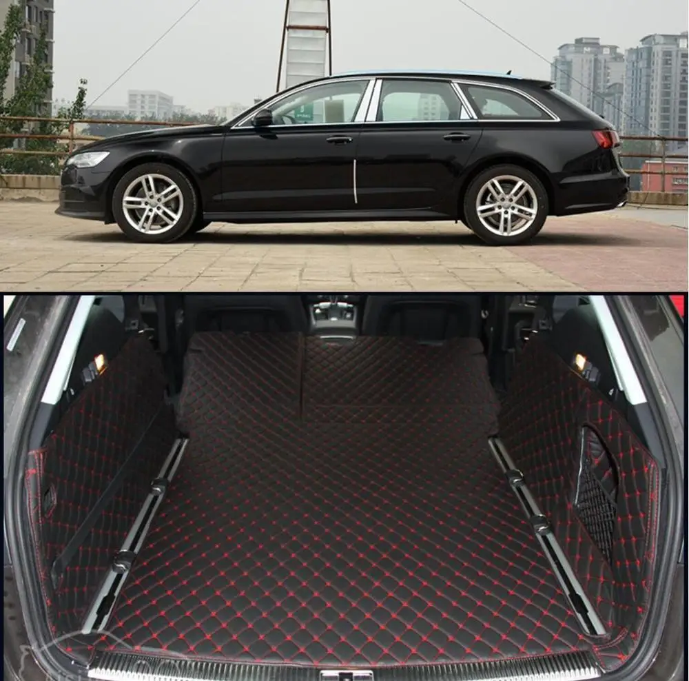Волокна кожи багажник автомобиля коврик для audi a6 2011 2012 2013 2014 2015 2016 2017 allroad avant c7