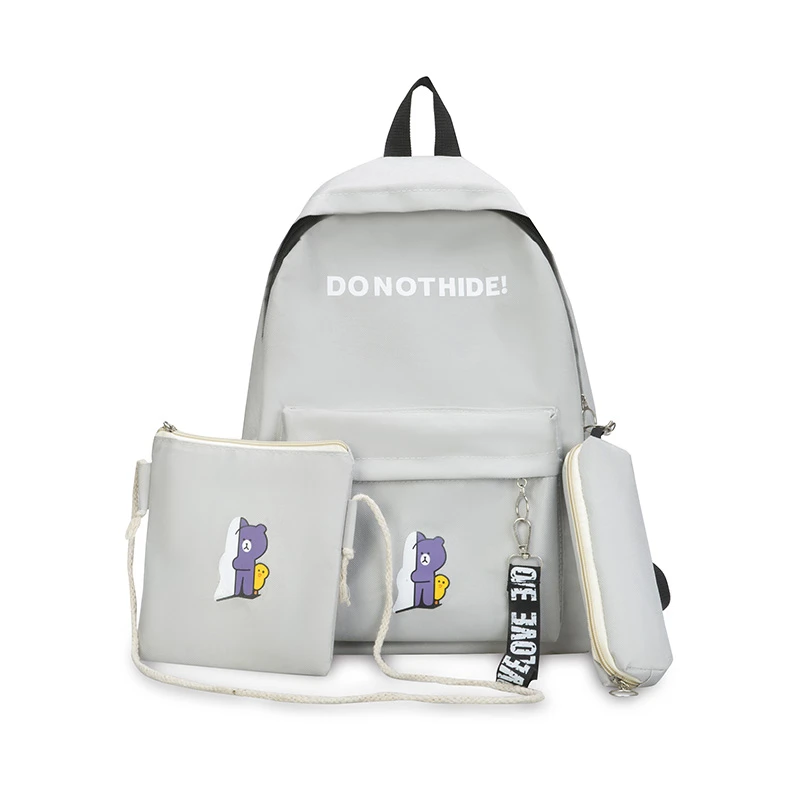 Женский школьный рюкзак Bolsos Para Mujer 3 шт./компл. холщовый с буквенным принтом