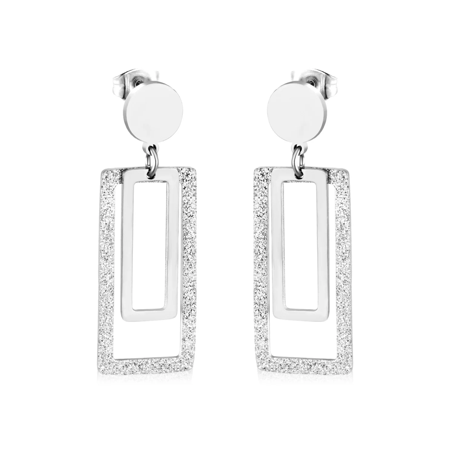 LUXU стальные скрабы геометрические свисающие серьги женские Bijoux Нержавеющая сталь Золото/Серебро Push Back серьги вечерние Прямая поставка