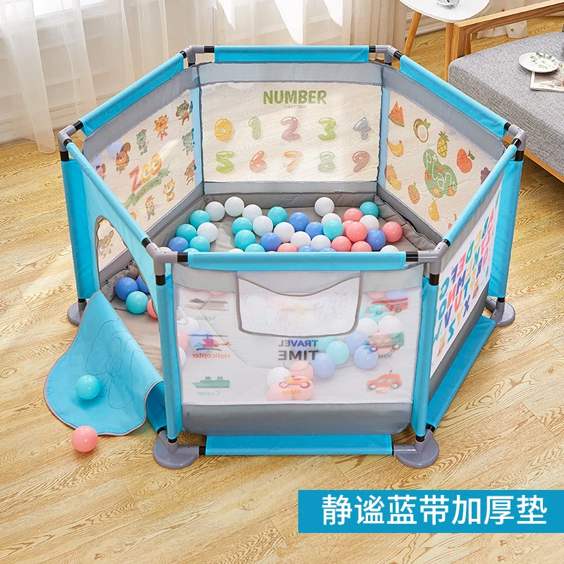 blue B Детский игровой забор для помещений, коврик для ползания, забор для дома, парк развлечений, Детская безопасность, забор для ползания - Цвет: blue B