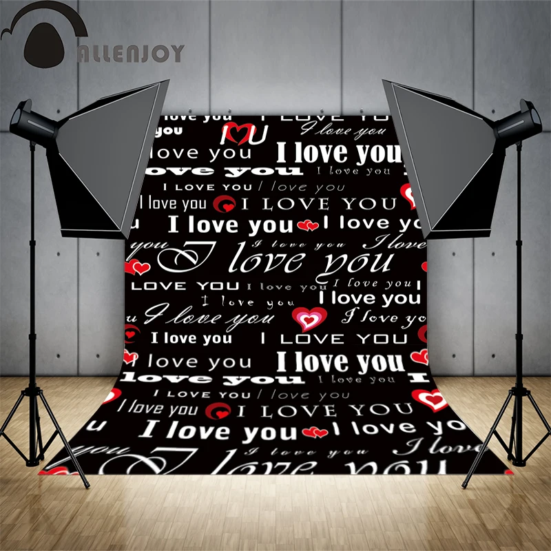 Allenjoy фон для съемок черно белый свадебной фотосъемки с сердцами фото студия