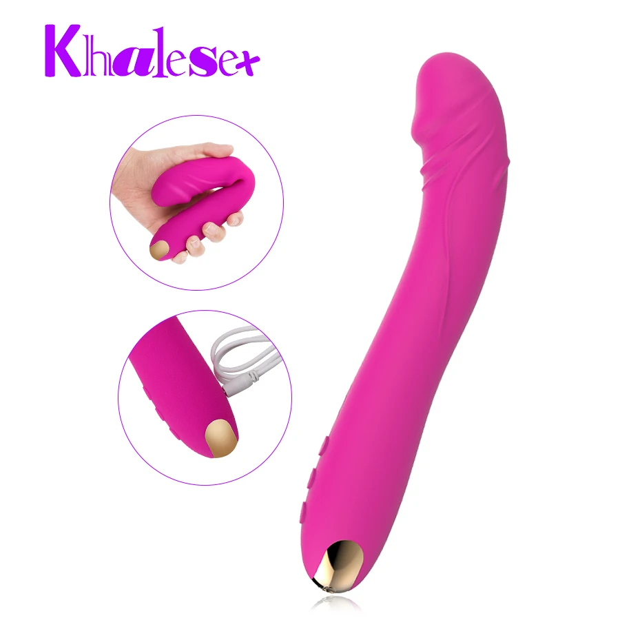 Khalesex массажер G Spot фаллоимитатор вибратор силиконовый эротический секс игрушка