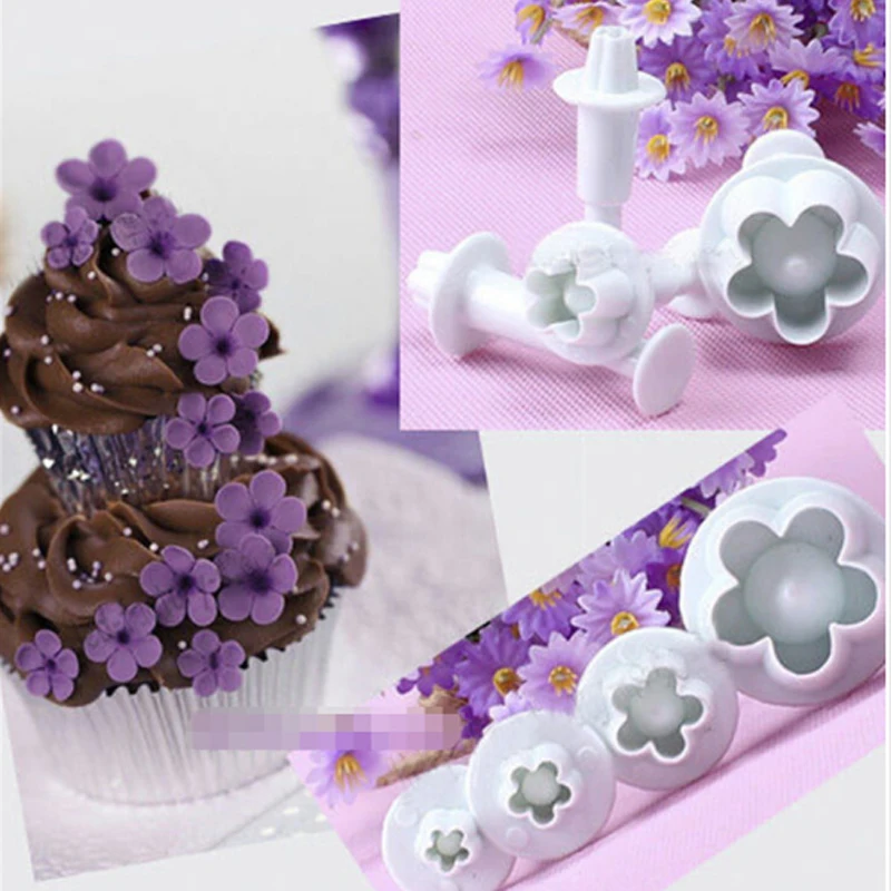 4 шт. формочка для печенья в форме цветка сливы|modeling tools|cake bakingcake modelling tools |