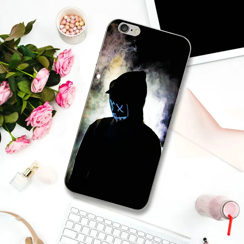 Мягкий силиконовый чехол с подсветкой капюшоном для парней iPhone 6 6S Plus 7 4 дюйма 5