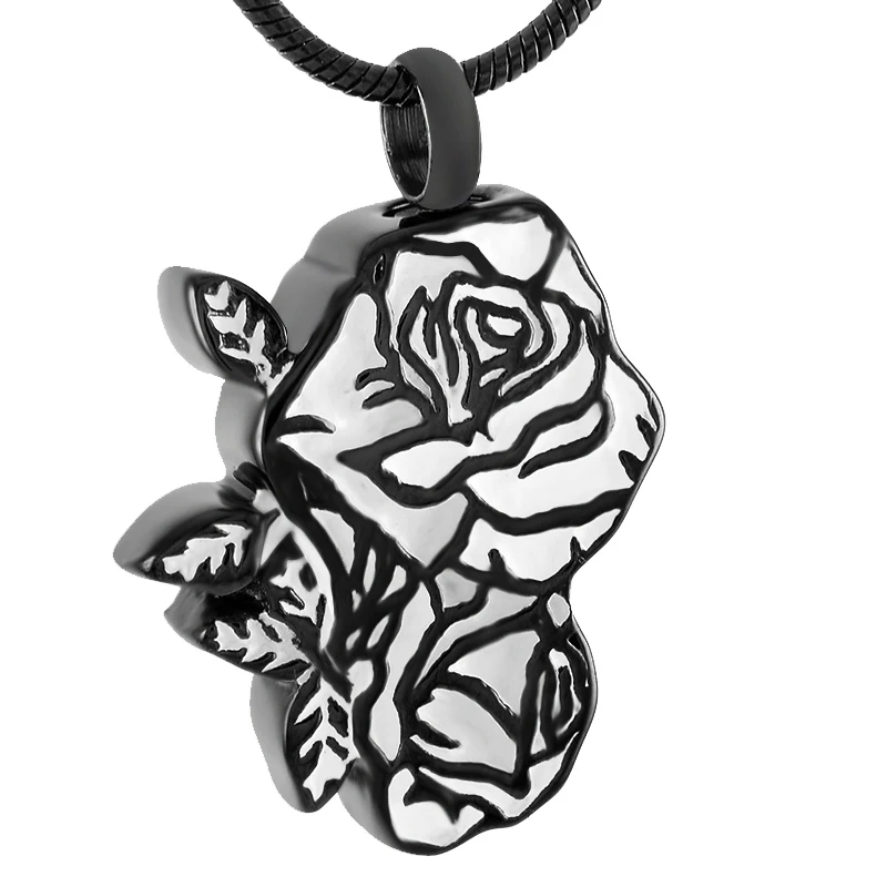 Красивое Ожерелье для урны с двойным цветком розы золы кулон кремации из