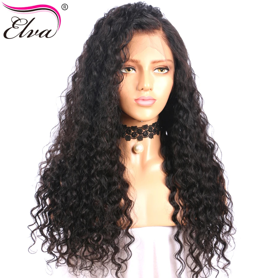 Elva волосы 150% плотность 13х6 кружева передние человеческие парики предварительно