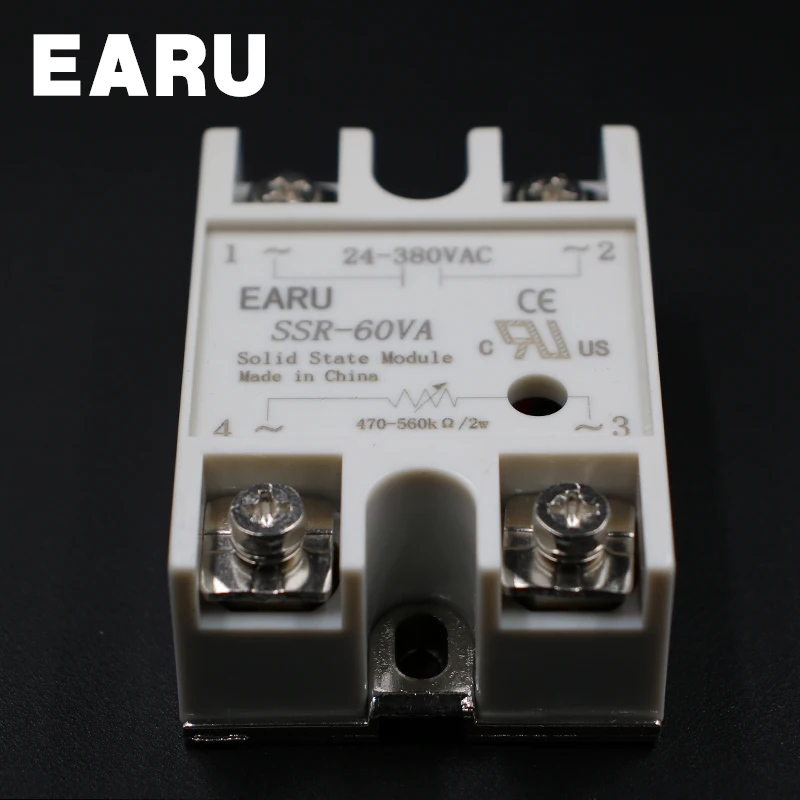 Релейный модуль твердотельного элемента релейный SSR-60VA 60A 500K ohm TO 24-380V AC SSR 60VA