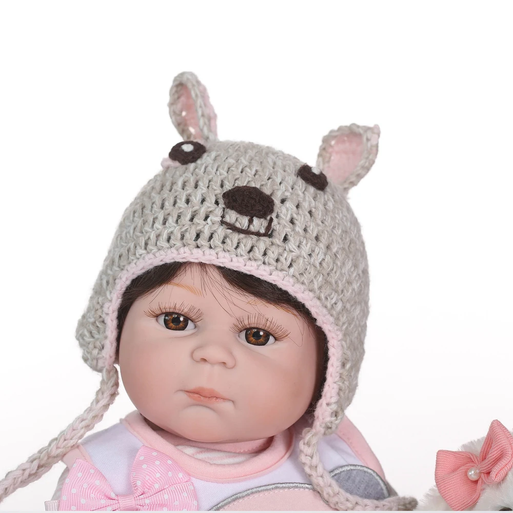 NPK bebe reborn 50 см силиконовые куклы для детей подарок с белым щенком плюшевые игрушки