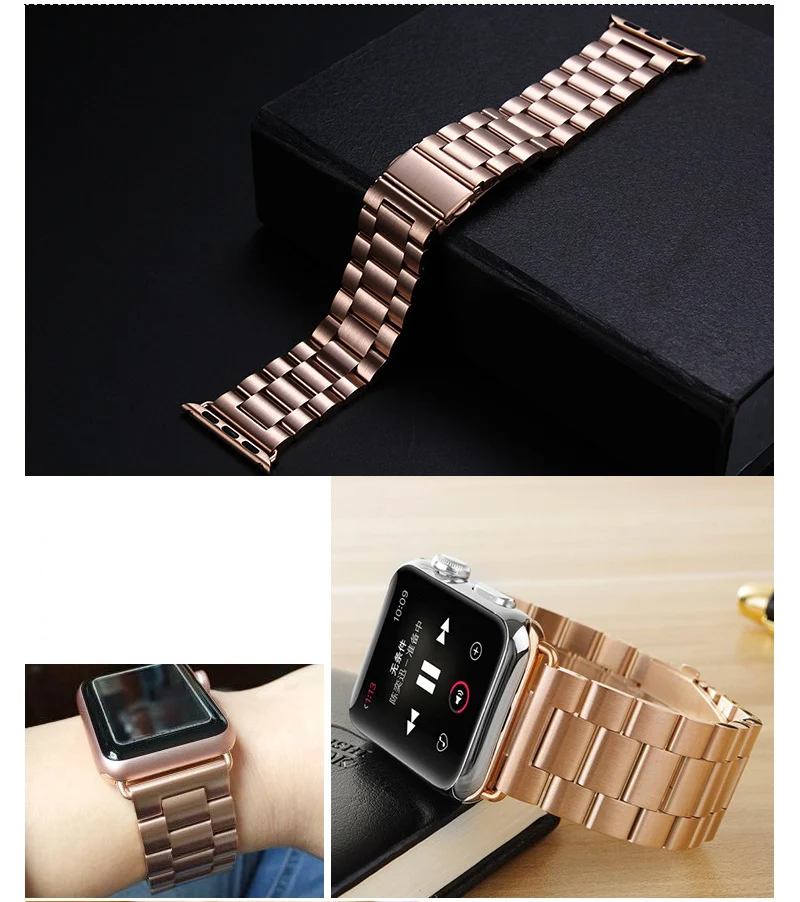 Mdnen 42 мм 38 мм металлический браслет из нержавеющей стали для Apple Watch, сменный ремешок для часов iWatch Series 3 2 1