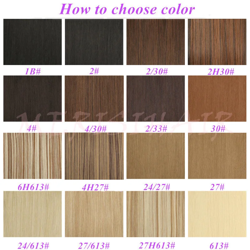 

MERISI HAIR Synthetic Straight Hair 16Clips 6pcs/set Full Head Clip in Hair Extensions 15Colors Available Heat Resistant