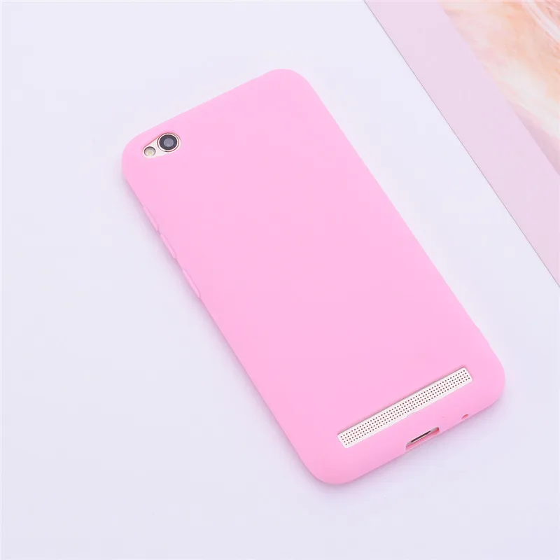 Pink Силиконовый чехол для Fundas Xiaomi Redmi 5A, чехол из мягкого ТПУ, цветная матовая задняя крышка для Xiaomi Redmi 5A, кожаный чехол, чехлы для мобильных телефонов - Цвет: Pink