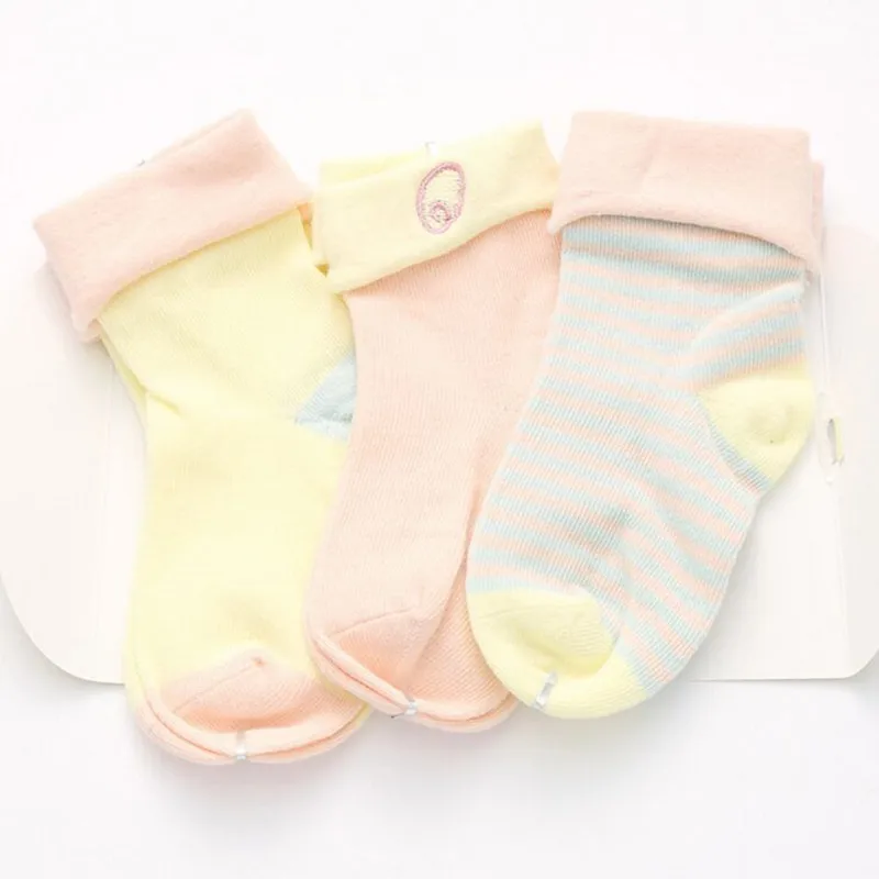 6 Pieces/lot=3Pairs Cotton Striped New Born Baby Socks Girls and Boys Short Spring Style | Детская одежда и обувь