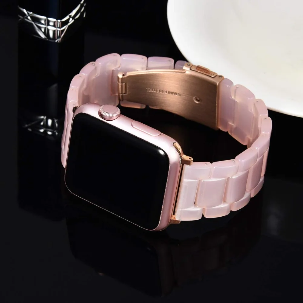 Полимерный браслет для Apple watch 38 мм/42 мм/40 мм/44 мм женский и мужской ремешок с пряжкой из нержавеющей стали для iwatch Series 4 3 2 1