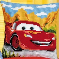 25 автомобилей DIY Рукоделие Набор Акриловая Пряжа вышивка подушка Гобелен Холст Подушка передняя вышивка крестиком наволочка - Цвет: Темный хаки