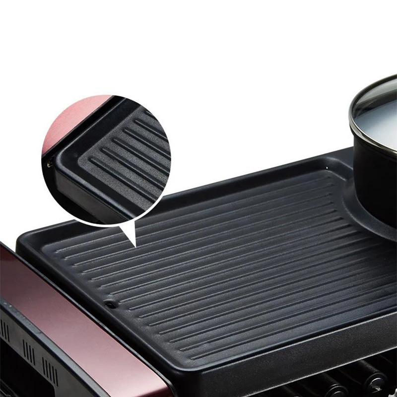 household electric grill skewer korean barbecue machine nonstick grill hot pot smokeless multifunctional hotplate teppanyaki free global shipping