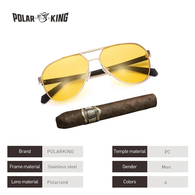 POLARKING Марка Fashion пилот Поляризованные Мужские Солнцезащитные Очки мужские