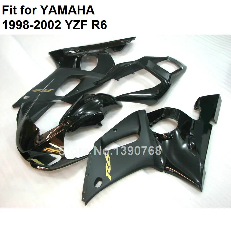 

Compression moldingbodywork fairings for Yamaha YZF R61998 1999 2000 2001 2002 black fairing kit yzf-r6 98 99 00 01 02 LV09