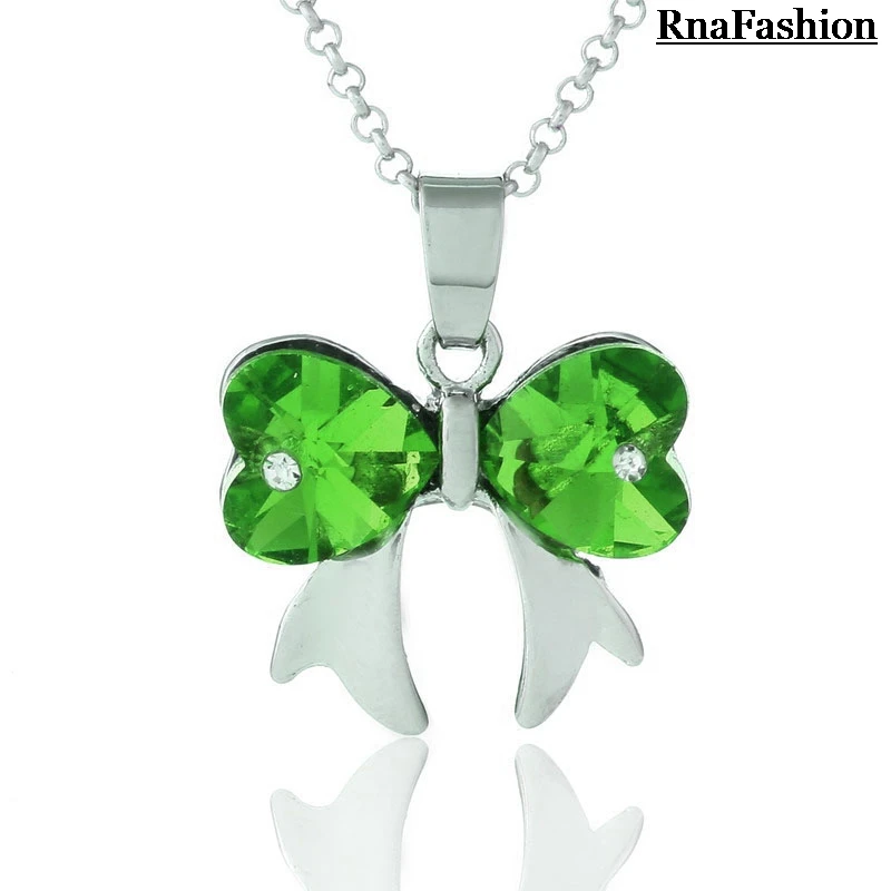 2014 оптовые продажи австрийский кристалл бант массивное ожерелье с подвеской