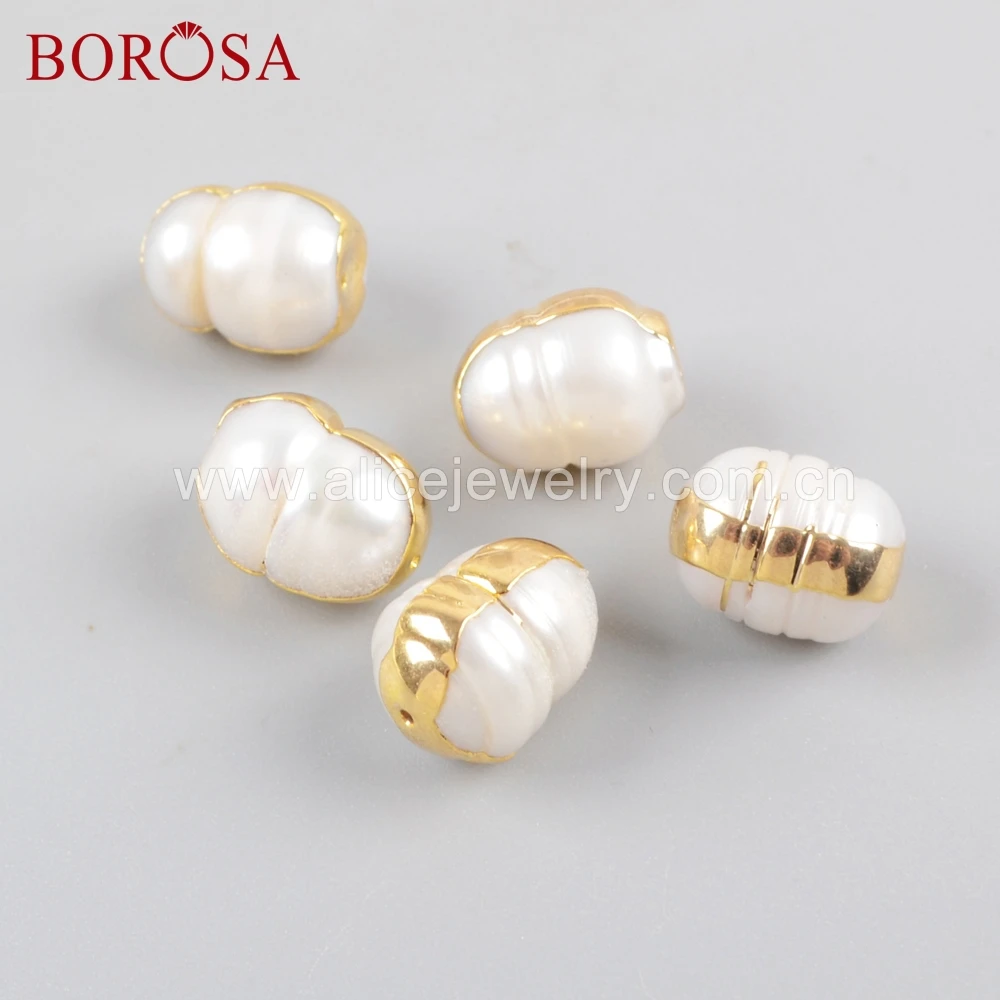 BOROSA 20 шт Стильные Золотые/серебряные/розовое золото цвет Бусы из натурального
