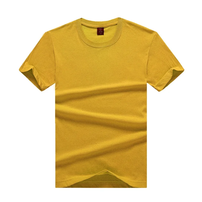 Yellow Хлопковая рубашка на заказ DIY цифровой и экран печати свой собственный дизайн 8 цветов доступны для мужчин женщин одежда - Цвет: Yellow