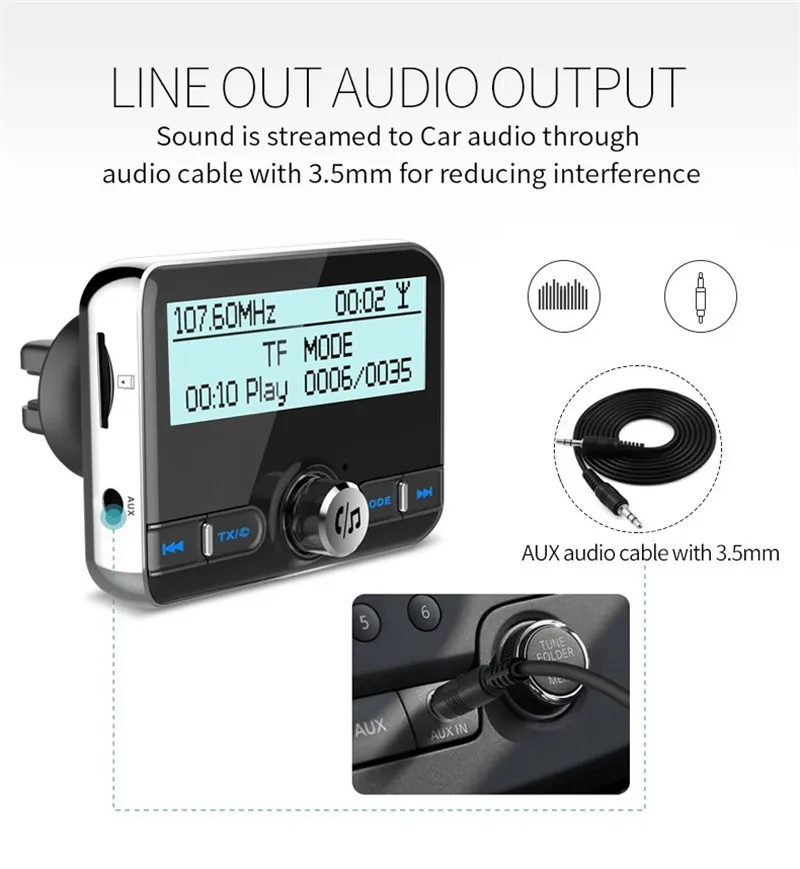 Автомобильный DAB радио Hands-free Bluetooth автомобильный комплект fm-передатчик QC 3,0 Быстрая Зарядка адаптер стерео аудио музыкальный плеер