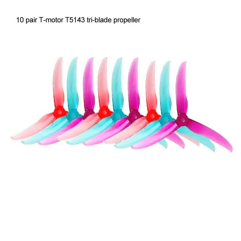 

10 pair T-motor T5143 5143 5 inch 3 blade tri-blade Crystal Paddle Violent Propeller for FPV RC Racing drone kit