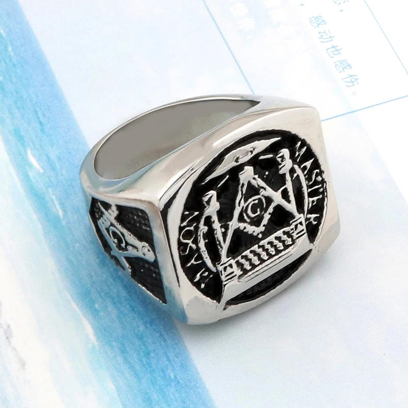 Панк Белый Цвет Титан Нержавеющая сталь бесплатная масон масонство масонские