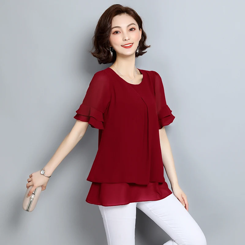 5XL размера плюс blusas de verano mujer блузки moda 2021 сорочка femme женская блузка шифоновая 4853 50