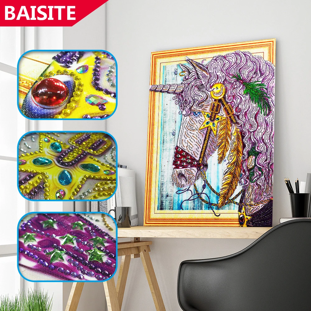 BAISITE особой формы алмазная вышивка животные полный горный хрусталь 5D DIY живопись