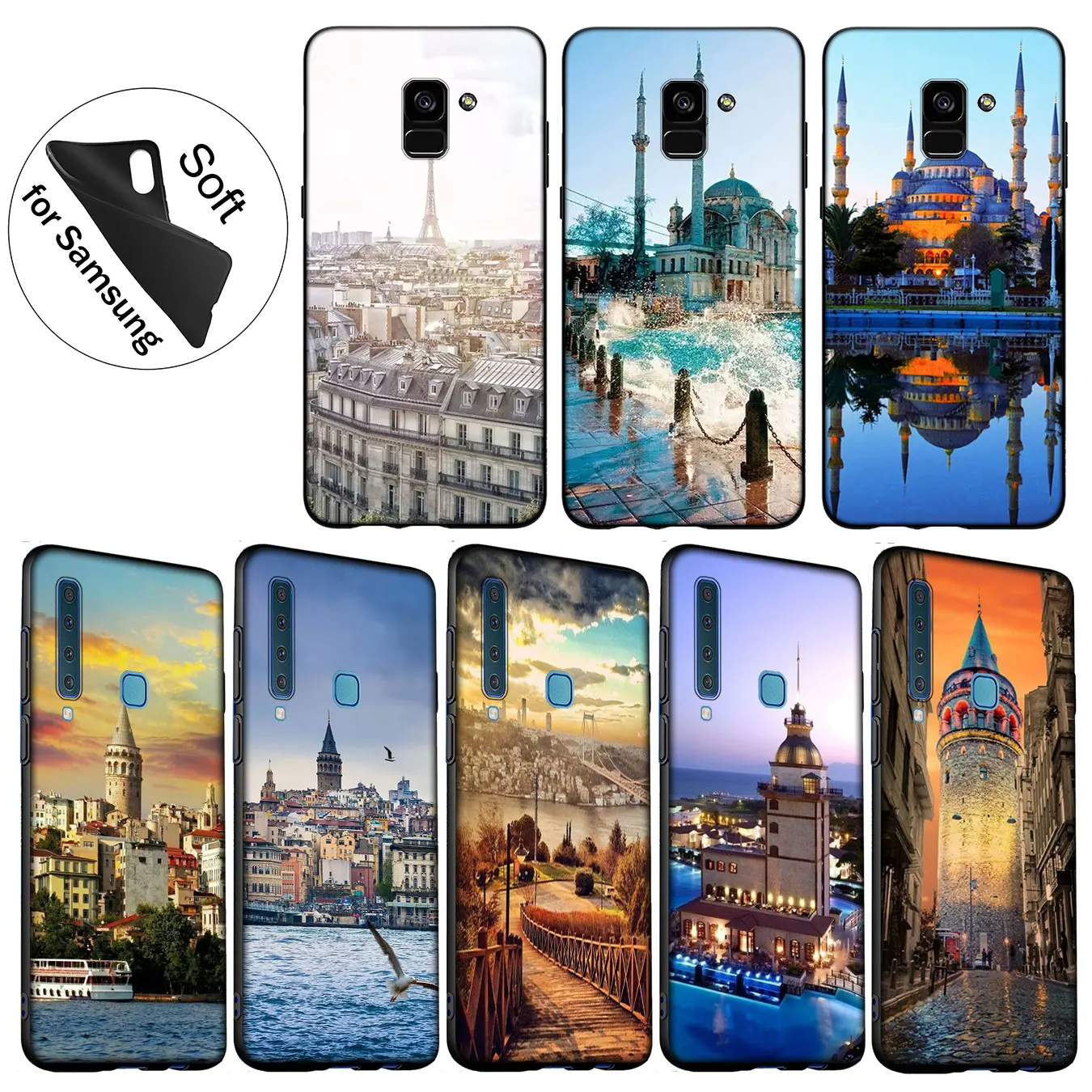 Турецкий мягкий чехол для Samsung Galaxy A6 A9 A8 A7 2018 A3 A5 2016 2017 Note 9 8 10 Plus Lite |