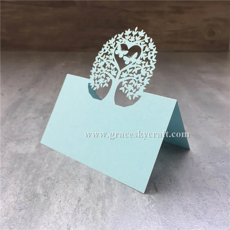 50 шт./лот Бесплатная доставка Лазерная резка Счастливое дерево бабочки Дизайн