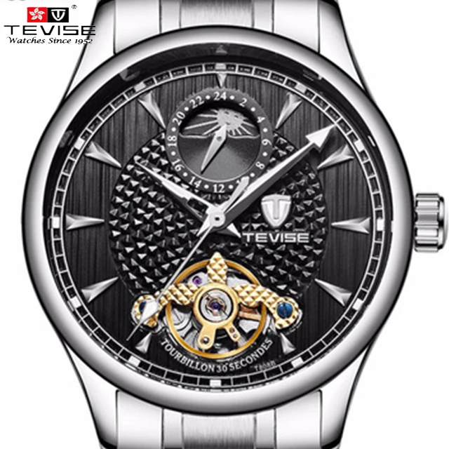 Relogio automatico masculino Лидирующий бренд Tevise Новая автоматическая часы Для мужчин Tourbillon