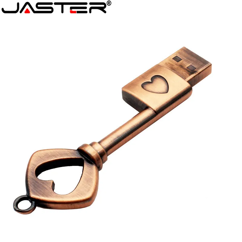 Металлический usb флеш накопитель JASTER в форме сердца 8 ГБ 16 32 64 ГБ|USB