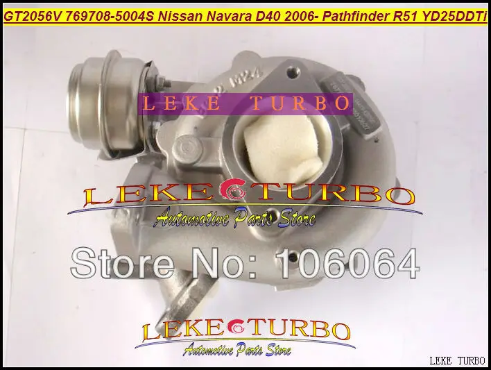 GT2056V 769708 5004S 14411 EC00C Турбокомпрессор Для NISSAN Navara D40 2006 Pathfinder R51 YD25 YD25DDTi 2.5L 171HP|turbocharger