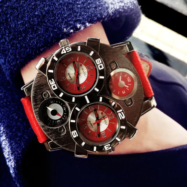 Fashion Mens Watch Top Brand Luxury Women Quartz Leather Military Sports Wristwatch Large Dial Cool Trendy | Наручные часы