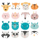 Нашивки с мультяшными животными, термоклейкие нашивки для детских футболок, платьев, Декор, A-level стираемые наклейки, ПВХ E